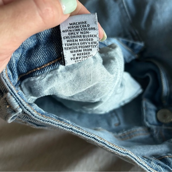 Almost Famous Light Blue Distressed High Waisted Jean Shorts Grunge, Punk, Edgy - Picture 6 of 10